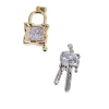 Niche fashion design DIY pendant zircon single hanging accessory key lock butterfly style zircon jewelry accessory Item Picture